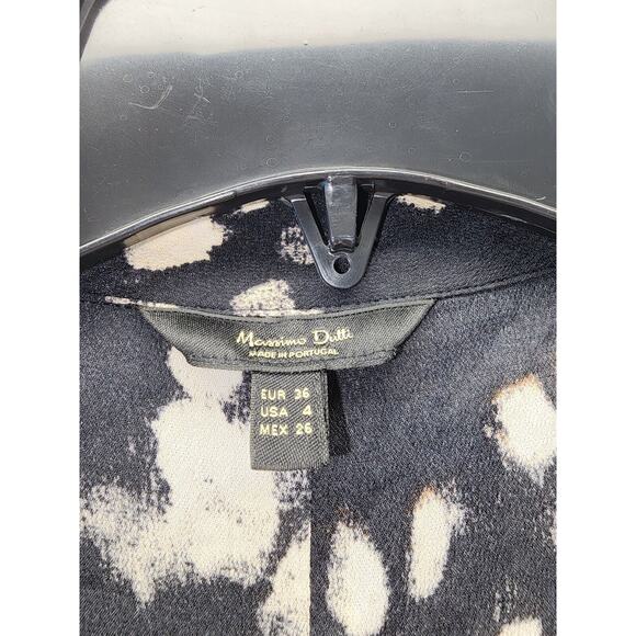 Massimo Dutti Women Dress Size 4 Black Collared Button Up Sheer Long Sleeve 1032 - Picture 10 of 12